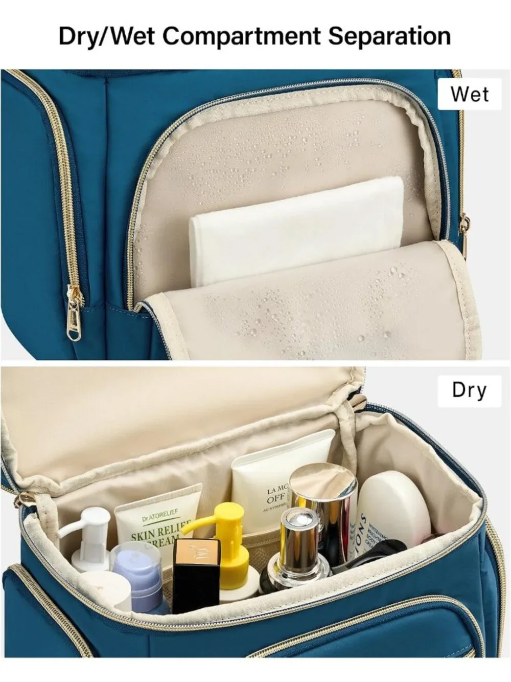 Large Travel Toiletry Bag for Women - Double Layer Organizer, Water-Resistant